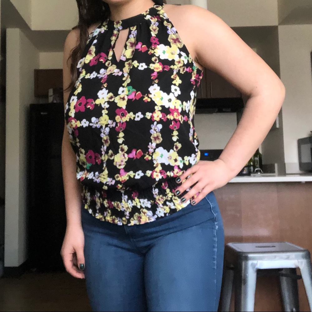 INC Tie Neck Floral Halter Top